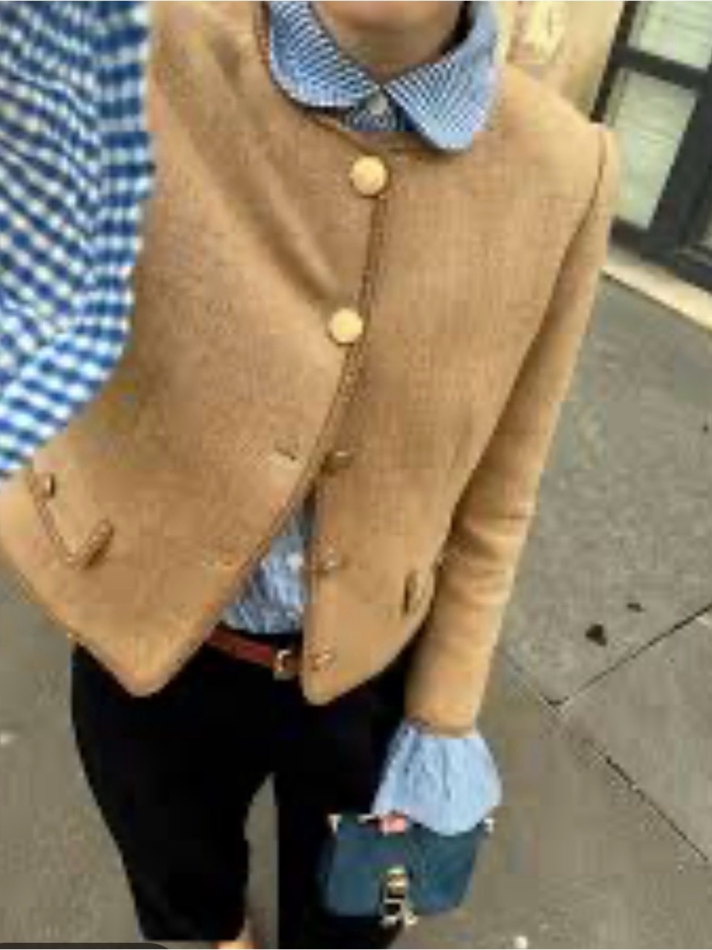 GOELIA brown washable wool blend cropped jacket - Picture 4 of 10